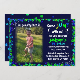 Foto Trampolin Geburtstagsparty Einladung
