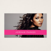 Foto trendy Mode Modell Hot-Rosa Visitenkarte (Vorderseite)