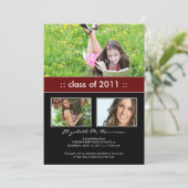 Foto Trio Custom Abschluss Ankündigung (Märchen) (Stehend Vorderseite)