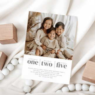 Foto Triple Joint Birthday Einladung