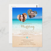FOTO Tropical Beach Hearsand Sea Save the Date Postkarte (Vorne/Hinten)