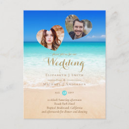 FOTO Tropical Beach Hearsand Sea Save the Date Postkarte