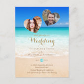 FOTO Tropical Beach Hearsand Sea Save the Date Postkarte (Vorderseite)