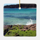 Foto Tropical Beach Weihnachtsdekoration Keramikornament (Rückseite)