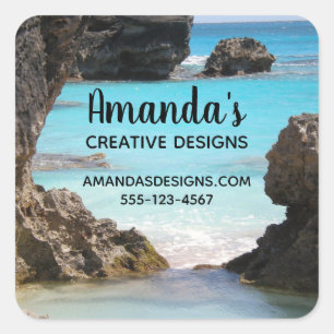 Foto Tropical Island Coast & Sea Business Quadratischer Aufkleber