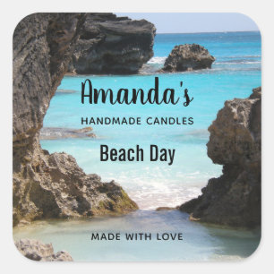 Foto Tropical Island Coast & Sea Candle Biz Quadratischer Aufkleber