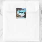 Foto Tropical Island Coast & Sea Quadratischer Aufkleber (Tasche)
