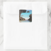 Foto Tropical Island Coast & Sea Quadratischer Aufkleber (Tasche)