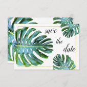 Foto Tropical Leaf Greenerity Gold Save the Date (Vorne/Hinten)