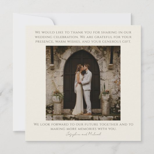 Foto Tropical Leaf Hochzeitwohnung Vielen Dank Kar Dankeskarte (Rückseite)