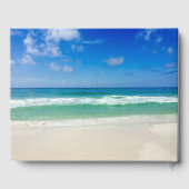 Foto Tropical Ocean Waves Hochzeit am Strand Gästebuch (Rückseite)