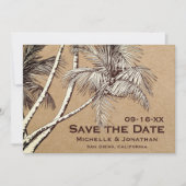 FOTO Tropical Palm Tree Beach Hochzeit Save The Date (Vorderseite)