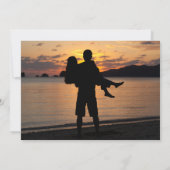 FOTO Tropical Palm Tree Beach Hochzeit Save The Date (Rückseite)