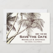 FOTO Tropical Palm Tree Beach Hochzeit Save The Date (Vorderseite)