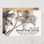 FOTO Tropical Palm Tree Beach Hochzeit Save The Date (Vorne/Hinten)