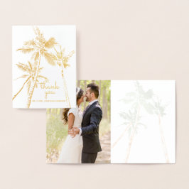 Foto Tropical Palm Trees Beach Modern Vielen Dank Folienkarte