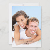 Foto Tropical Pink Flamingo Magnolias Beach Save The Date (Rückseite)