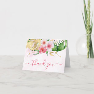 Foto Tropische Blumen Hochzeit Danke Karte
