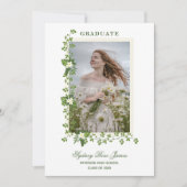 Foto Tropische Branchen & White Blume Graduate Einladung (Vorderseite)