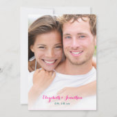 Foto Tropisches Rosa Aquamarine Zickzack Hochzeit Einladung (Rückseite)