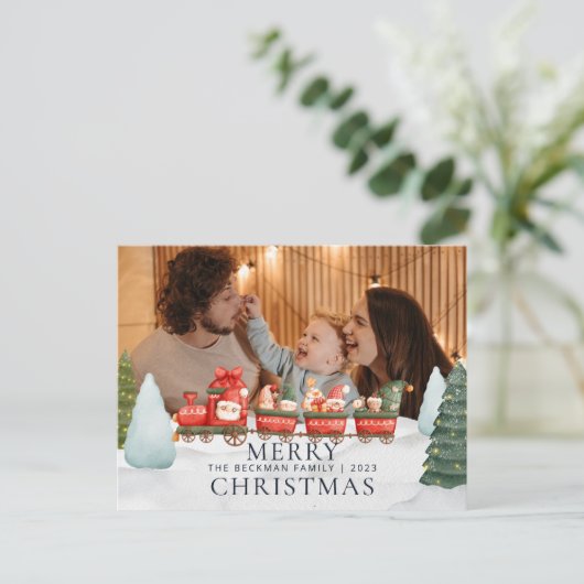 Foto Truck Gnomes Winterschnee Frohe Weihnachten (Stehend Vorderseite)