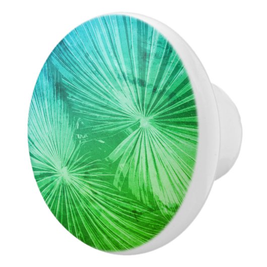 Foto-Türe und Schubfach aus Palmblättern Keramikknauf (Rechts)