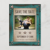 Foto Türkisblütenholz speichert die Datumskarten Ankündigungspostkarte (Vorderseite)