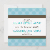 FOTO TWINS GEBURTSANKÜNDIGUNG niedliche Jungen bla Ankündigung (Rückseite)