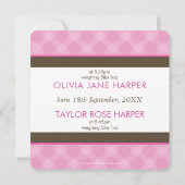 FOTO TWINS GEBURTSANKÜNDIGUNG niedliche Mädchen ro Ankündigung (Rückseite)