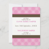 FOTO TWINS GEBURTSANKÜNDIGUNG niedlicher Mädels Ankündigung (Rückseite)