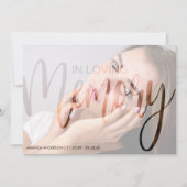 Foto Typografie | Beerdigung des Lebens Einladung (Vorderseite)