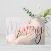 Foto Typografie | Beerdigung des Lebens Einladung (Stehend Vorderseite)