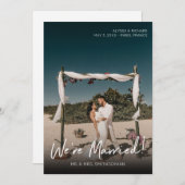 Foto Typografie Hochzeitsankündigung Vertikal Einladung (Vorne/Hinten)