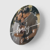 Foto Typografie Runde Wanduhr (Winkel)