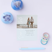 Foto Typografie Save the Date 4B3 Blau Flyer (Einzeln)