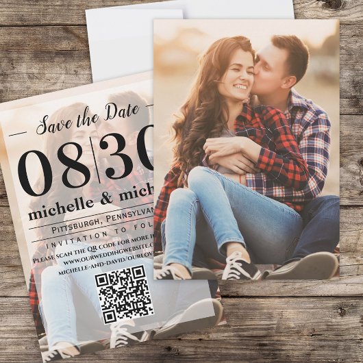Foto Typografie Save the Date QR-Code Modern