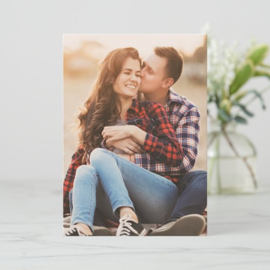 Foto Typografie Save the Date QR-Code Modern (Stehend Vorderseite)