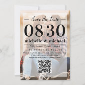 Foto Typografie Save the Date QR-Code Modern (Rückseite)