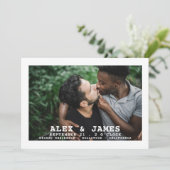 Foto Typografie Simple Gay Save the Date Hochzeit (Stehend Vorderseite)