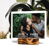 Foto Typografie Simple Gay Save the Date Hochzeit
