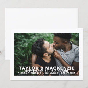 Foto Typografie Simple Gay Save the Date Hochzeit