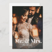 Foto Typografy Wedding Ankündigung Mr & Mrs. (Vorne/Hinten)