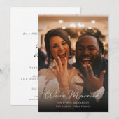 Foto Typografy Wedding Announcement Elegant V Einladung (Vorne/Hinten)