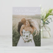 Foto Typografy Wedding Announcement Elegant Ver Einladung (Stehend Vorderseite)