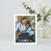 Foto typography family modern postkarte (Stehend Vorderseite)