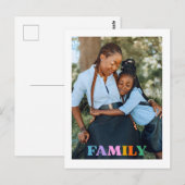 Foto typography family modern postkarte (Vorne/Hinten)