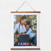 Foto typography family modern wandteppich mit holzrahmen (Vorderseite)