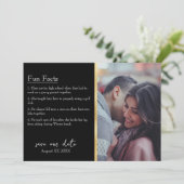 Foto über Bräuche und Bräuche in Schwarz Einladung (Stehend Vorderseite)