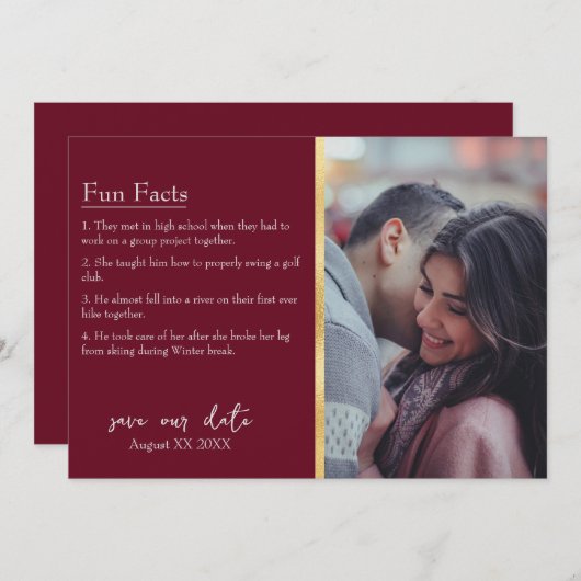 Foto über Braut und Bräuche über Burgund Einladung (Vorne/Hinten)