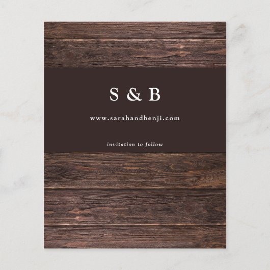 Foto über Holz B Rustikal Save the Date (Rückseite)